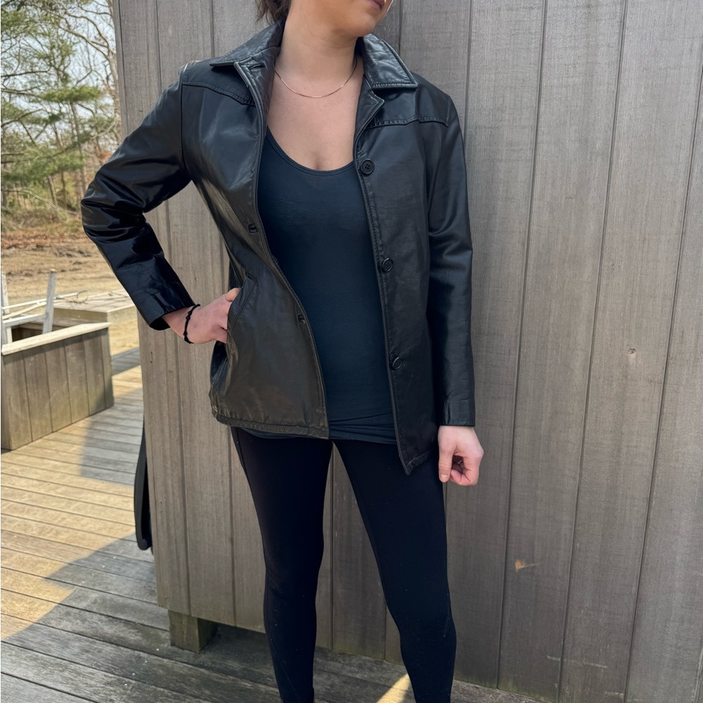 90’s Black Leather Zubari Women's Jacket